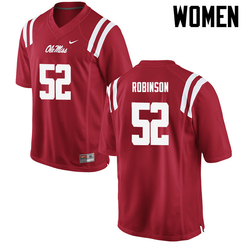 Women Ole Miss Rebels #52 Austrian Robinson College Football Jerseys-Red